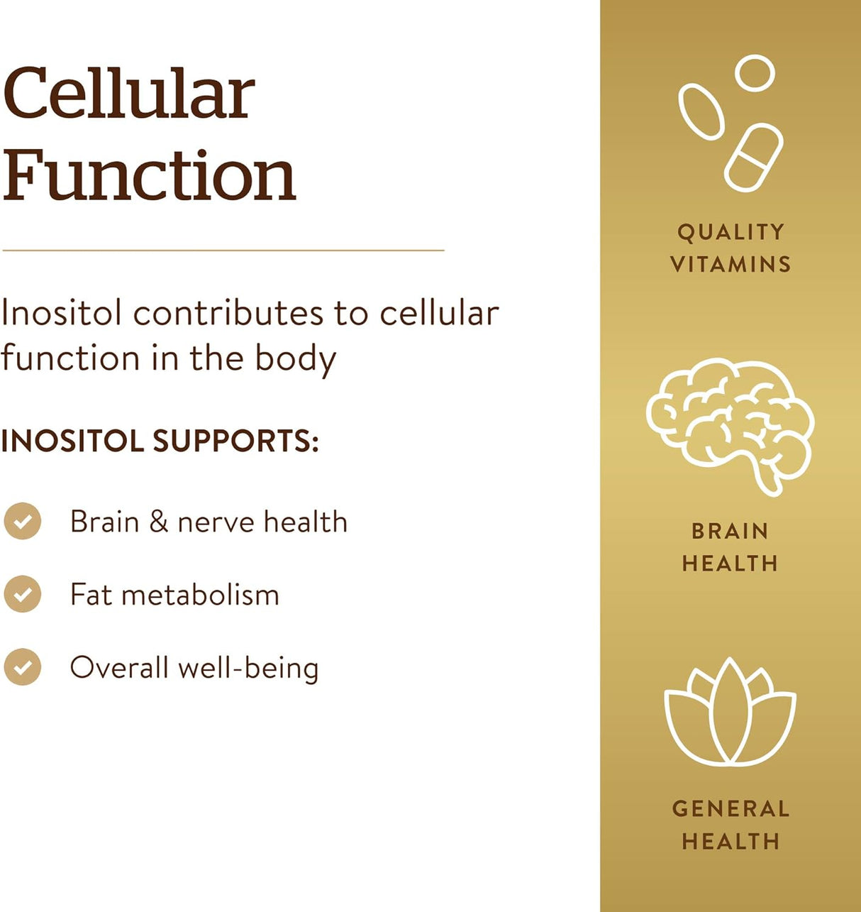 Suplemento Solgar vegetales de inositol 500 mg 100 und