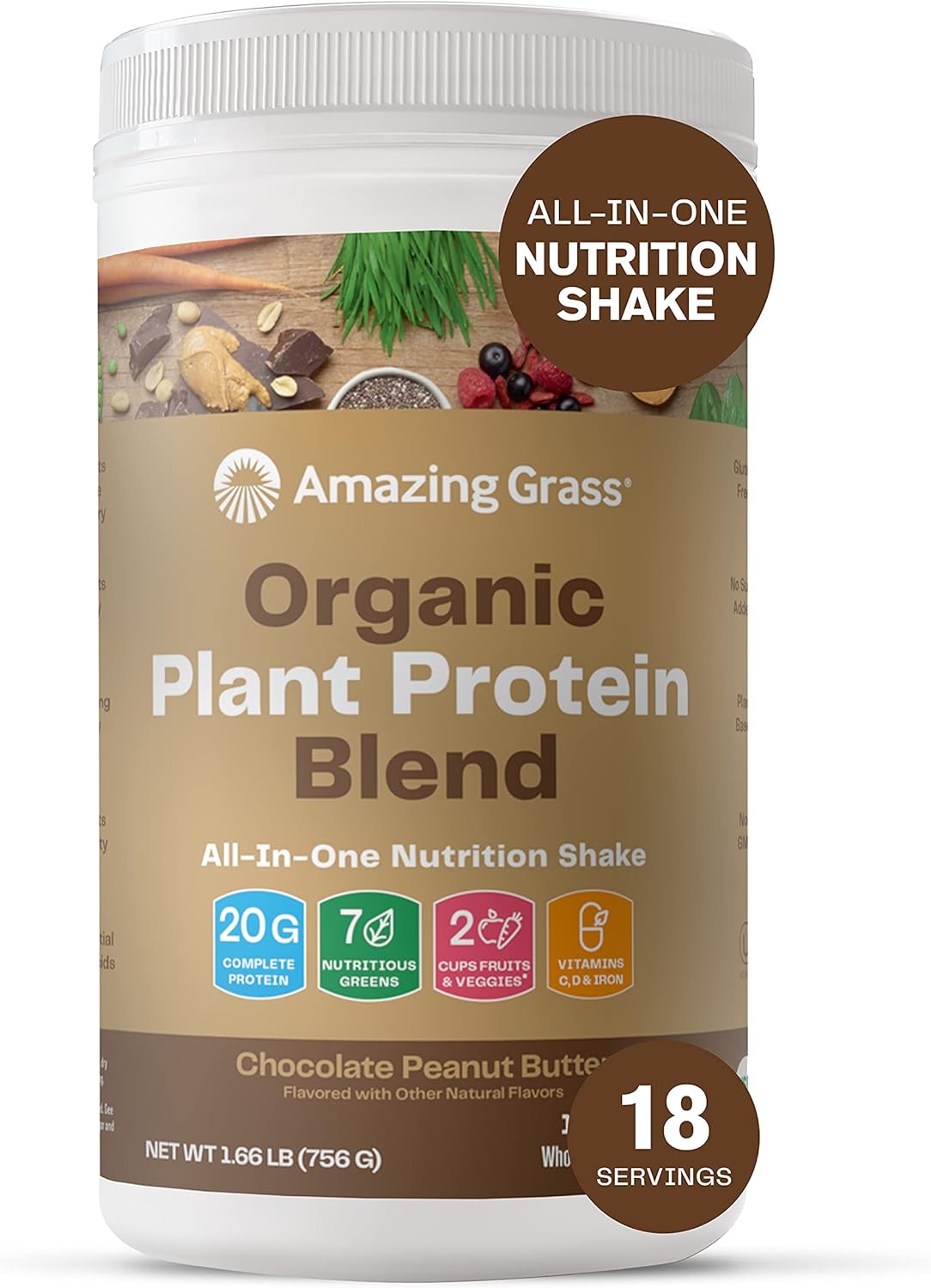 Suplemento Amazing Grass Mezcla orgánica de proteínas polvo