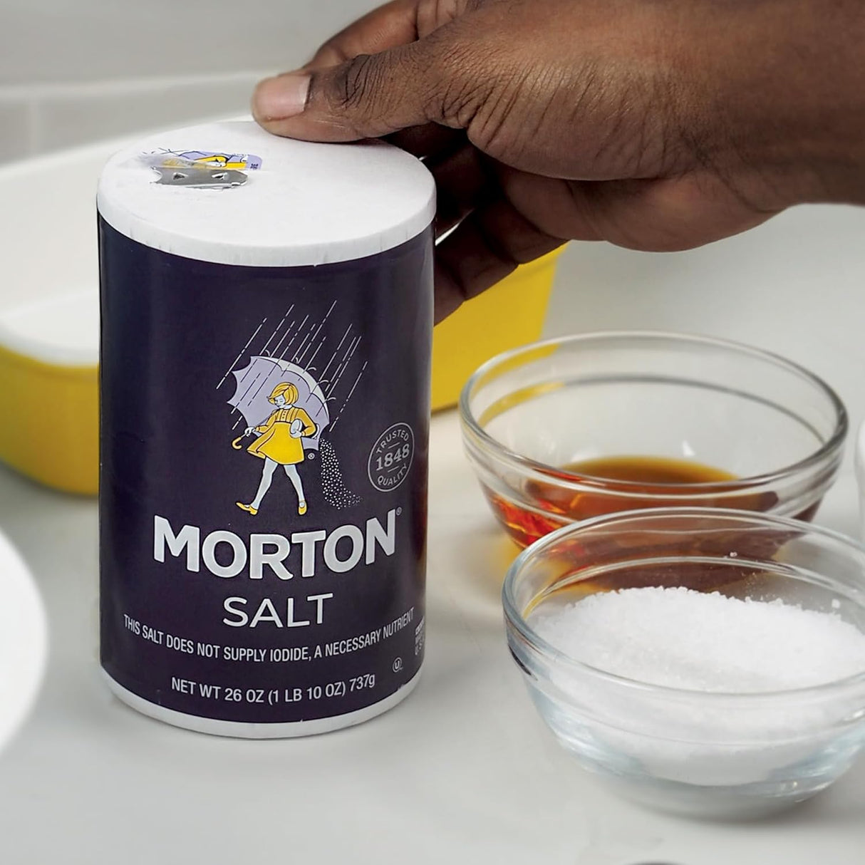 Sal de Mesa Morton, No Yodada, Ideal para Cocinar, 2-Pack 26 oz