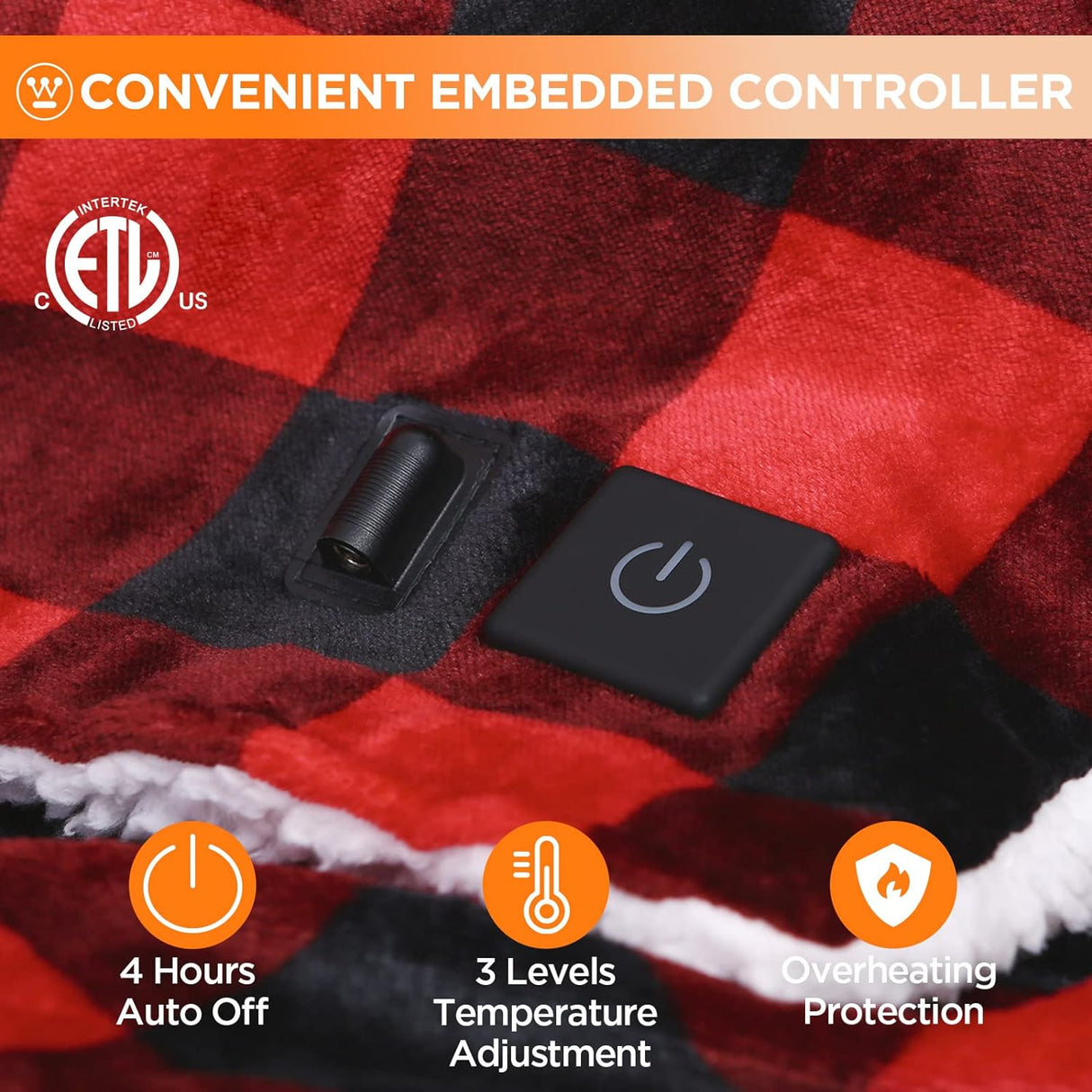Manta térmica para auto apagado automático 4h lavable