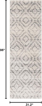 Alfombra Runner Moderna de Diseño Diamante Distressed - ADR131C