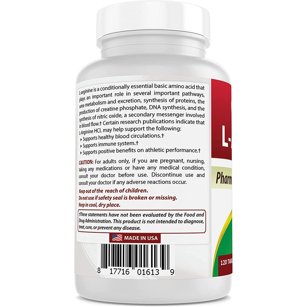 Suplemento L-arginina 1000 mg 120 und óxido nítrico