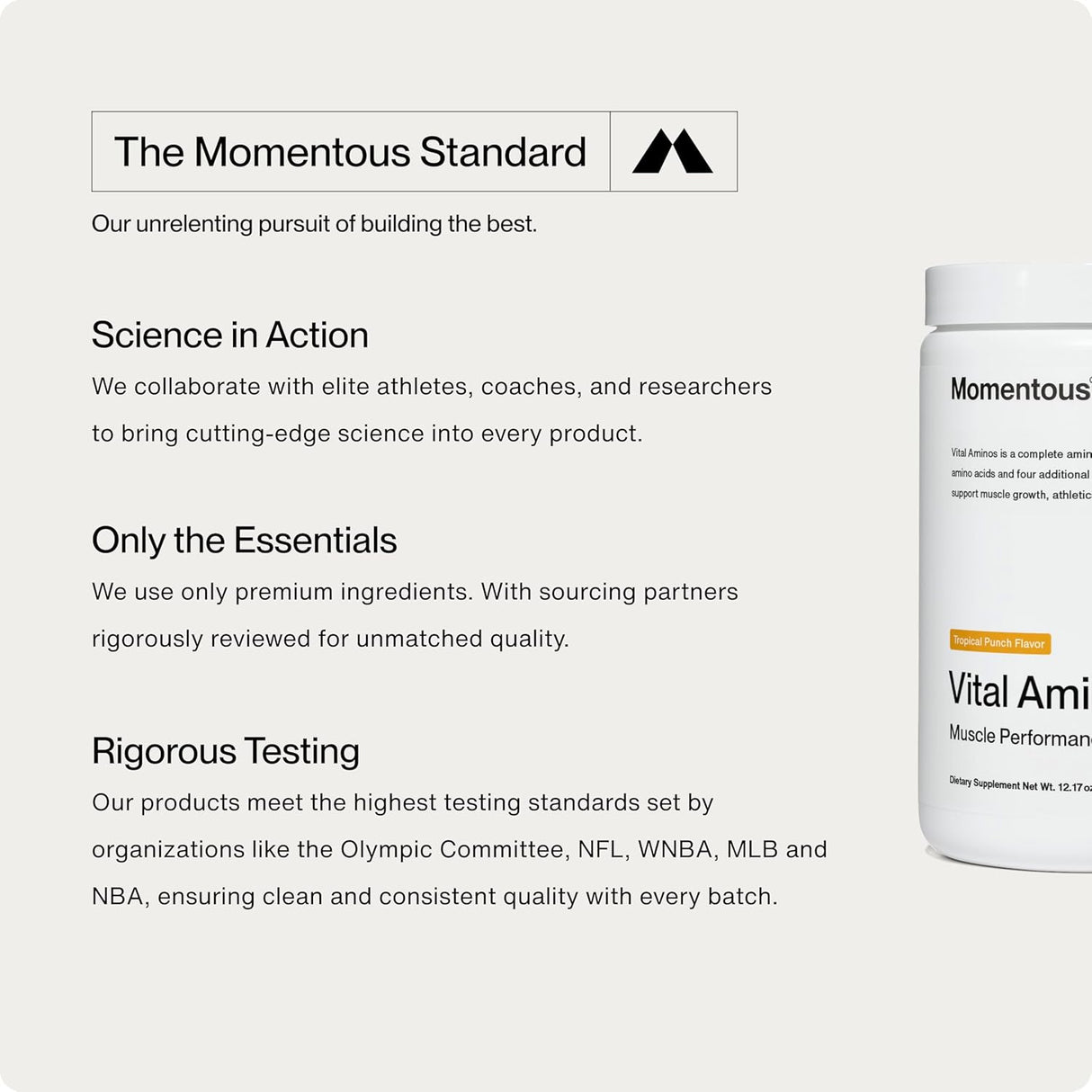 Suplemento Vital Aminos Momentous BCAA & EAA 30 Servs
