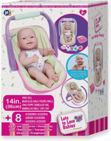 Muñeca JC Toys 14 con Silla de Auto, Posable y Impermeable