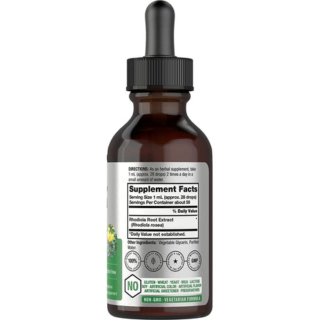 Suplemento Tintura raíz de rodiola rosea 2 oz sin gluten