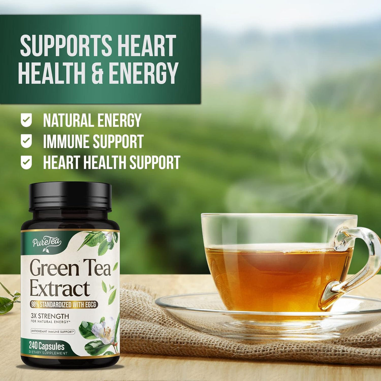 Suplemento Píldoras de extracto de té verde de 1000 mg EGCG
