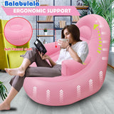 Sofá Inflable con Descansabrazos y Puff, Ideal para Camping