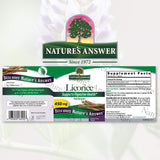 Suplemento en cápsulas de raíz de regaliz, Nature's Answer, 90 ct.