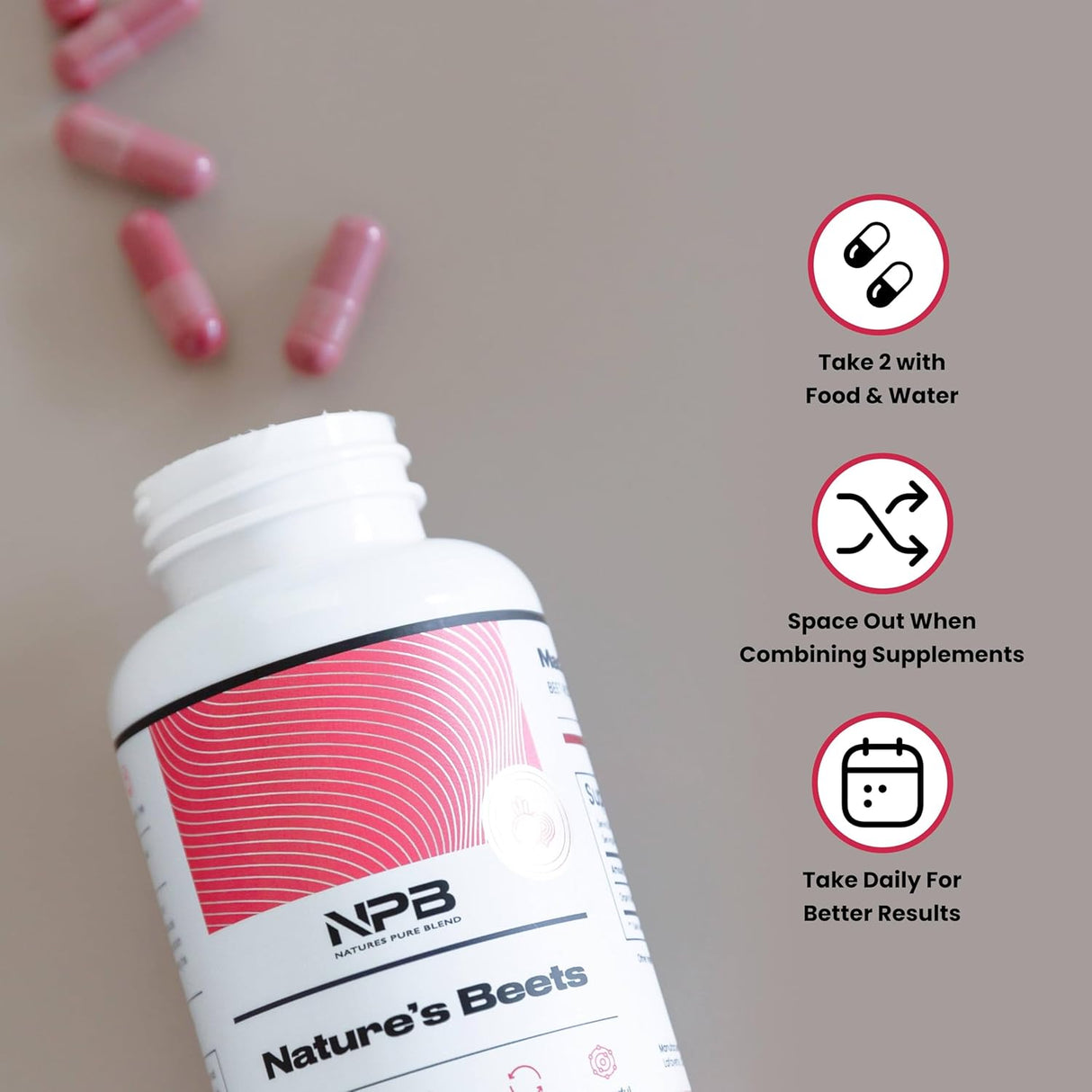 Capsulas de Remolacha Orgánica Nature's Pure Blend