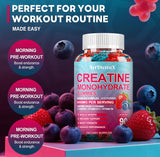 Creatina Monohidrato Gummies con BCAA, L-Carnitina y B12, 90u