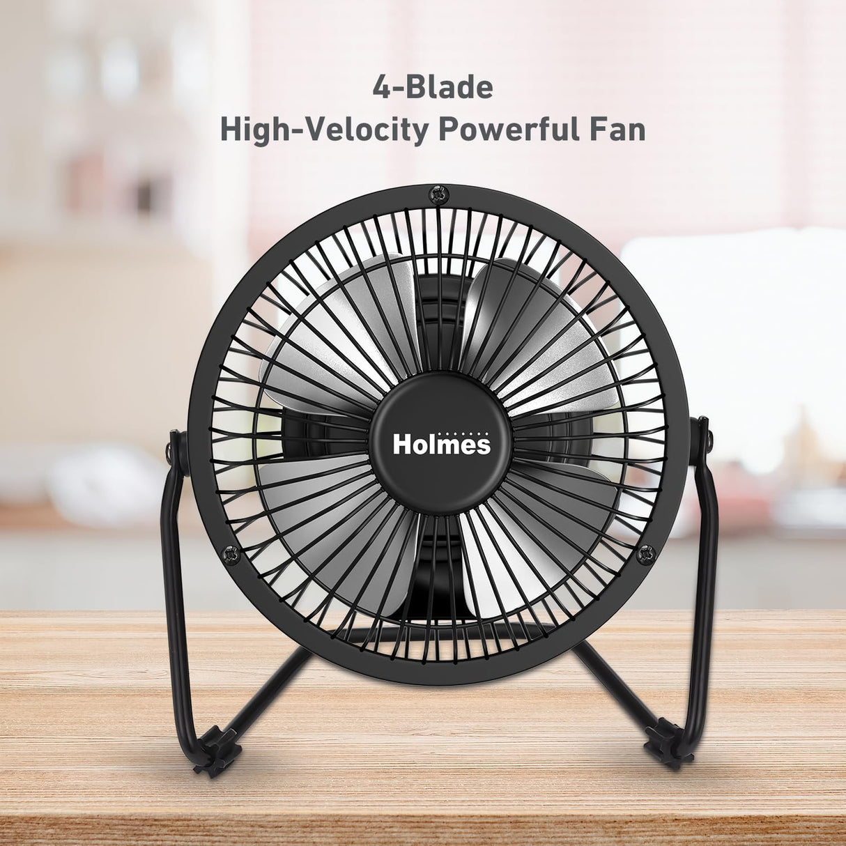 HOLMES Ventilador de Escritorio Mini 4 Alta Velocidad, 4 Aspas