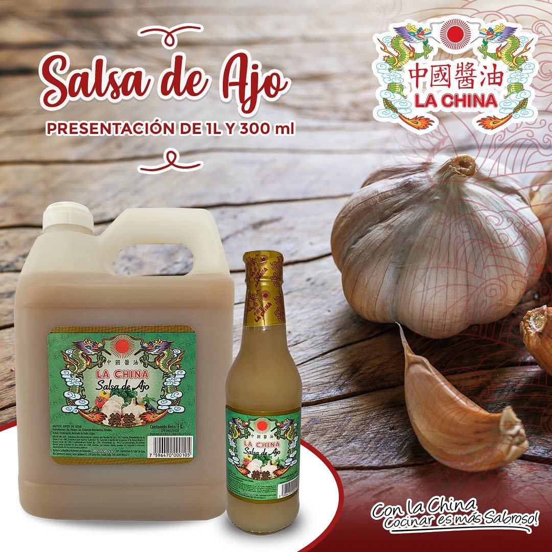 Salsa de Ajo La China 300ml Importada de Maracaibo, Venezuela