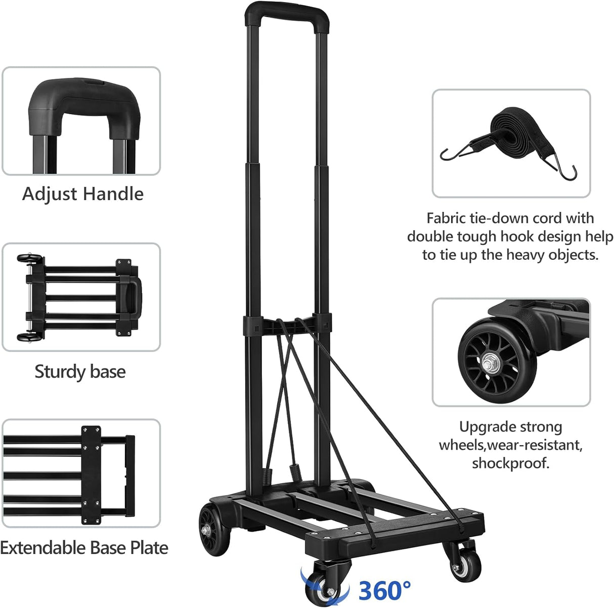 Carretilla Plegable KEDSUM, Carga 290 lbs, Uso Pesado, Modelo 2023