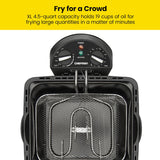 Freidora Chefman 4.5L con cesta, temporizador y aceite removible