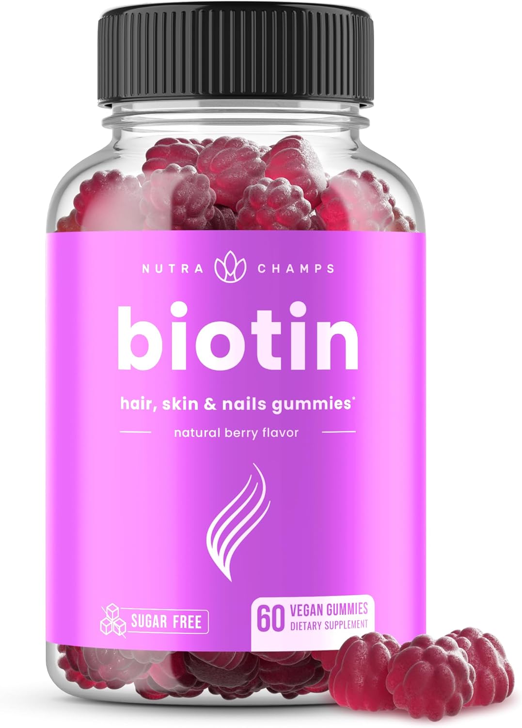 Suplemento NutraChamps Gomitas de biotina sin azúcar 60 und