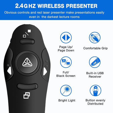 Control Remoto Inalámbrico para Presentaciones, Laser Pointer