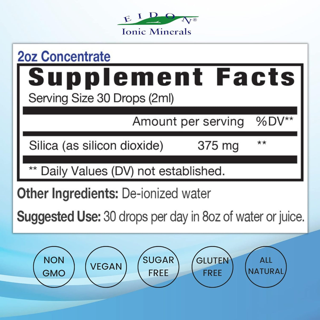 Suplementos Concentrado mineral de sílice líquido 60ml