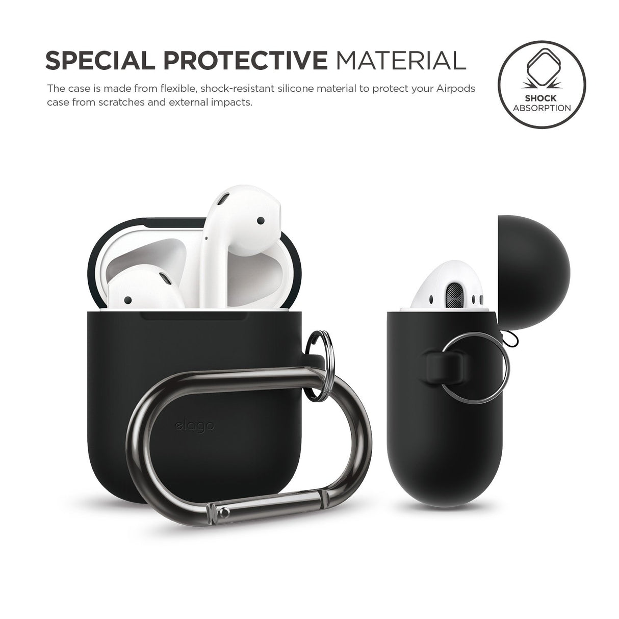 Estuche colgante AirPods [Negro]