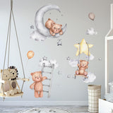 Sticker de Oso Cartoon, Decoración Infantil, Removible, Mural