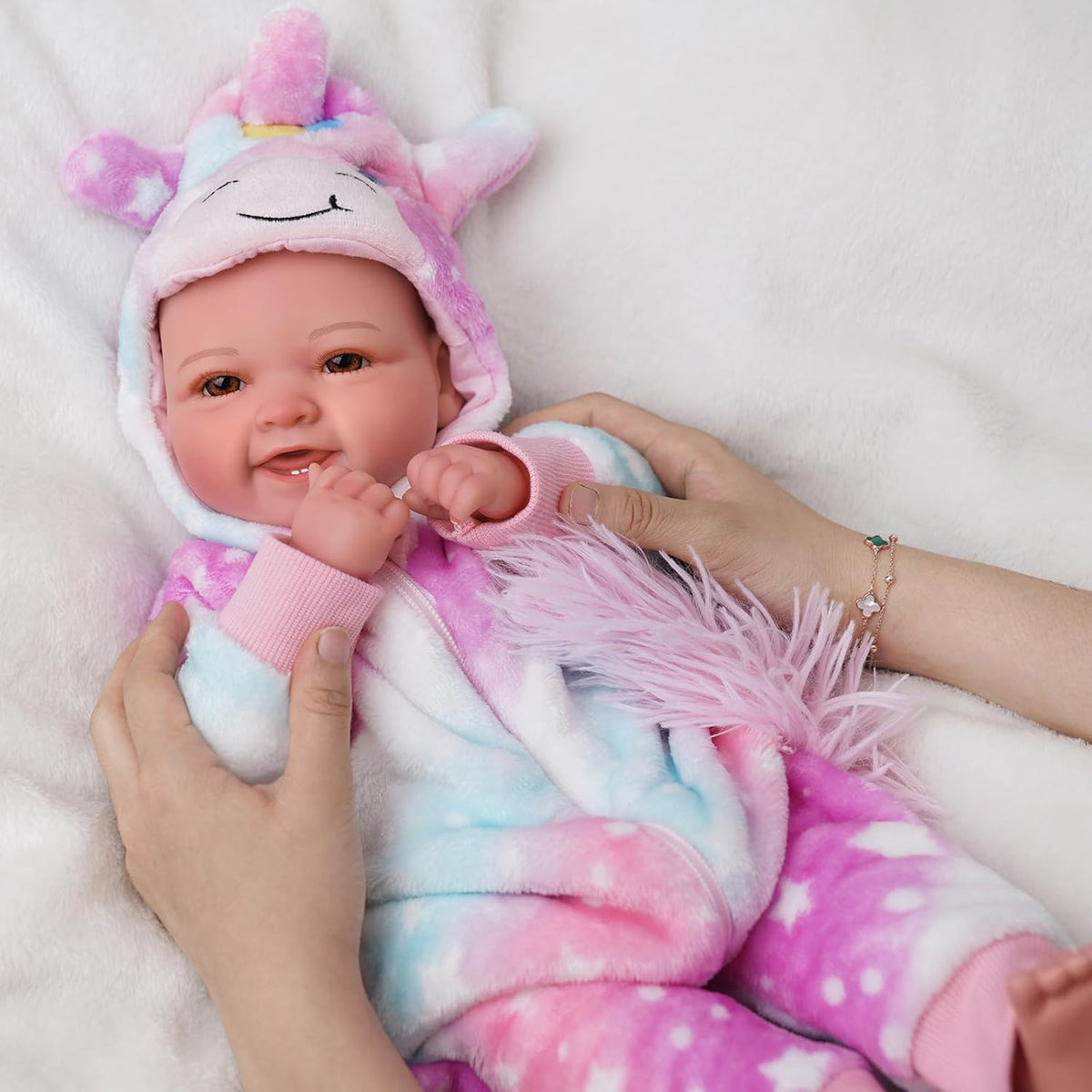 Muñeca de bebé realista de 17 pulgadas con accesorios para jugar