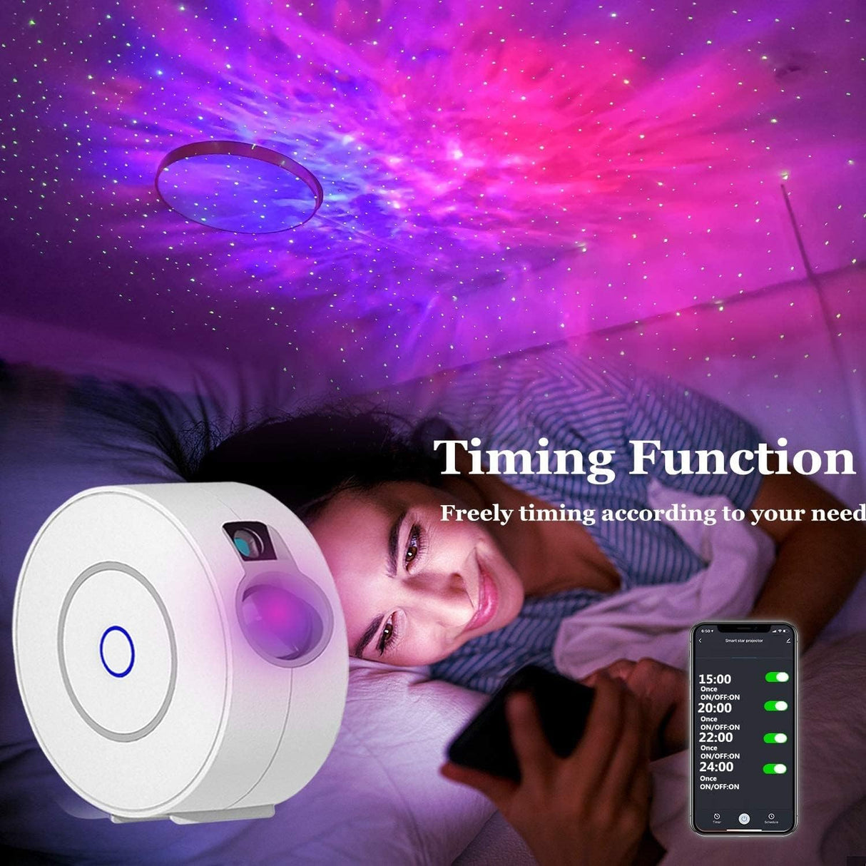 Proyector de Estrellas Smart Galaxy, Nebulosa y Olas, WiFi