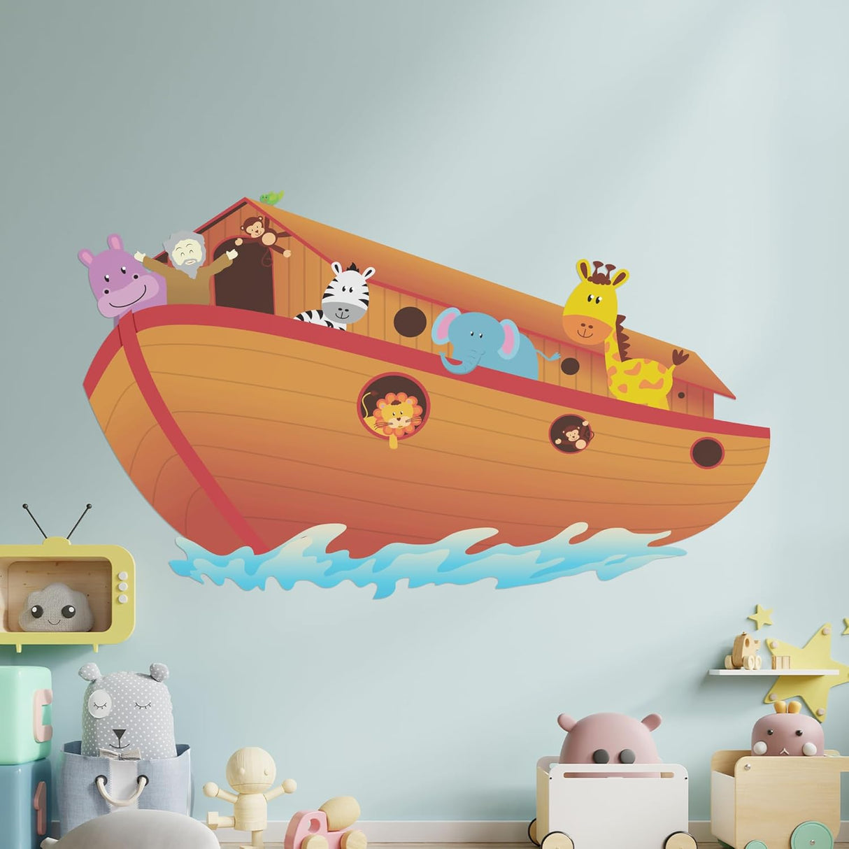 Decoración de Pared Arca de Noé, Religión, Animales, 28x18