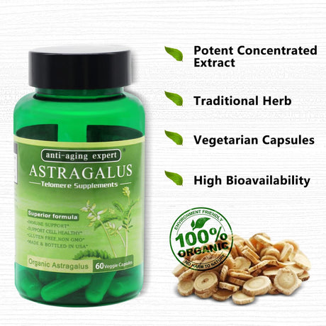 Extracto orgánico de raíz de astrágalo 650 mg  Schisandra