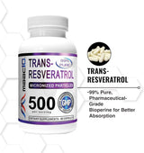 Suplement Trans-Resveratrol micronizado 180 cápsulas 3 pack