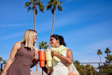 Vaso aislado al vacío de acero inoxidable con tapa y popote para agua, té helado o café
