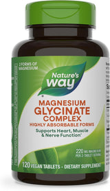 Nature's Way Magnesio Glicinato Complejo, 220 mg, 120 cápsulas
