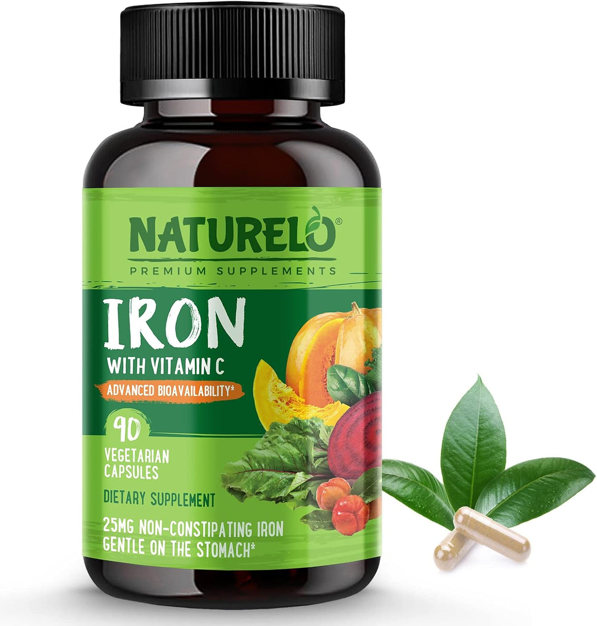 Suplementos Alimenticios de hierro vegano con vitamina C