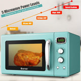 Microondas Retro COSTWAY 0.9Cu.ft, 900W, 5 Potencias, Auto.