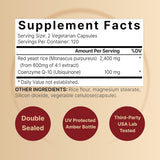 Suplemento Arroz de levadura roja de 2,400 mg con CoQ10