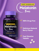 Tabletas de Melatonina 3mg Carlyle | Veganas y Sin Gluten