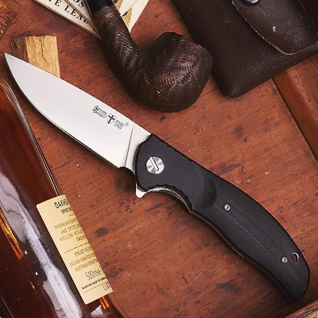 Navaja de bolsillo navaja plegable negra con mango G10