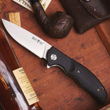 Navaja de bolsillo navaja plegable negra con mango G10