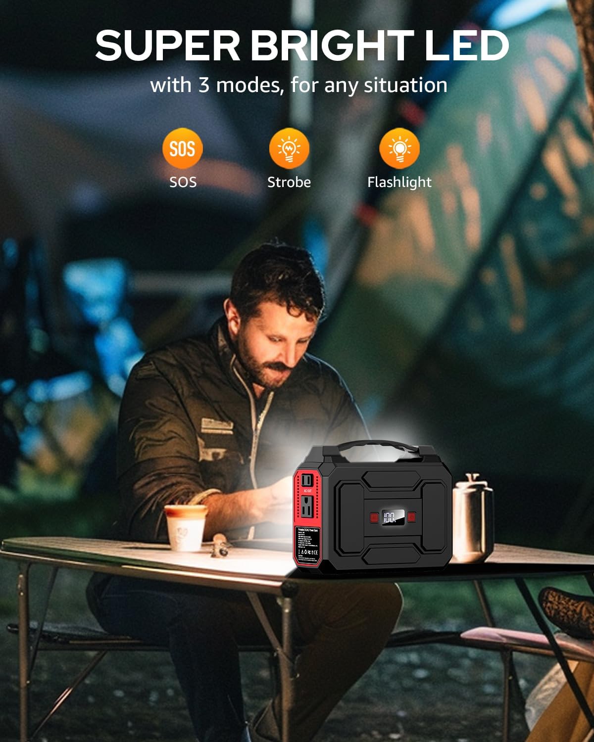 Generador Solar Portátil 200W, Estación de Energía 146Wh