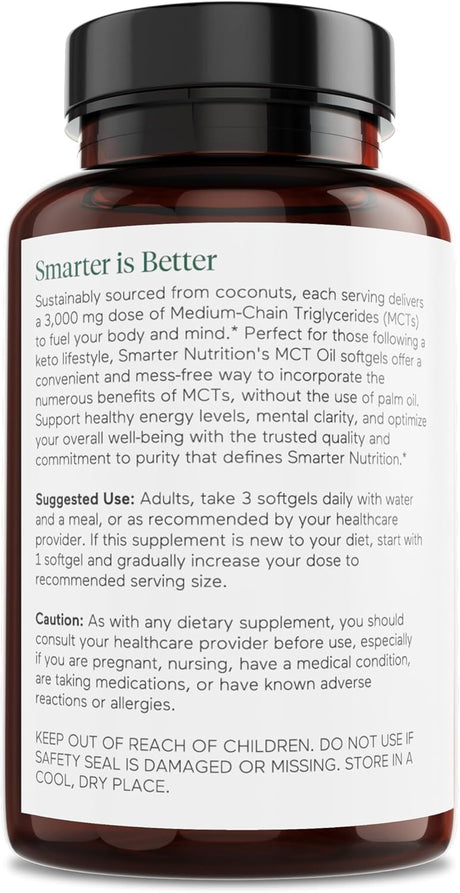 Cápsulas de MCT de Coco Smarter Nutrition - Keto, 90 cápsulas
