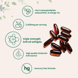 Suplemento de aceite de krill antártico 2,000 mg  240 cáp