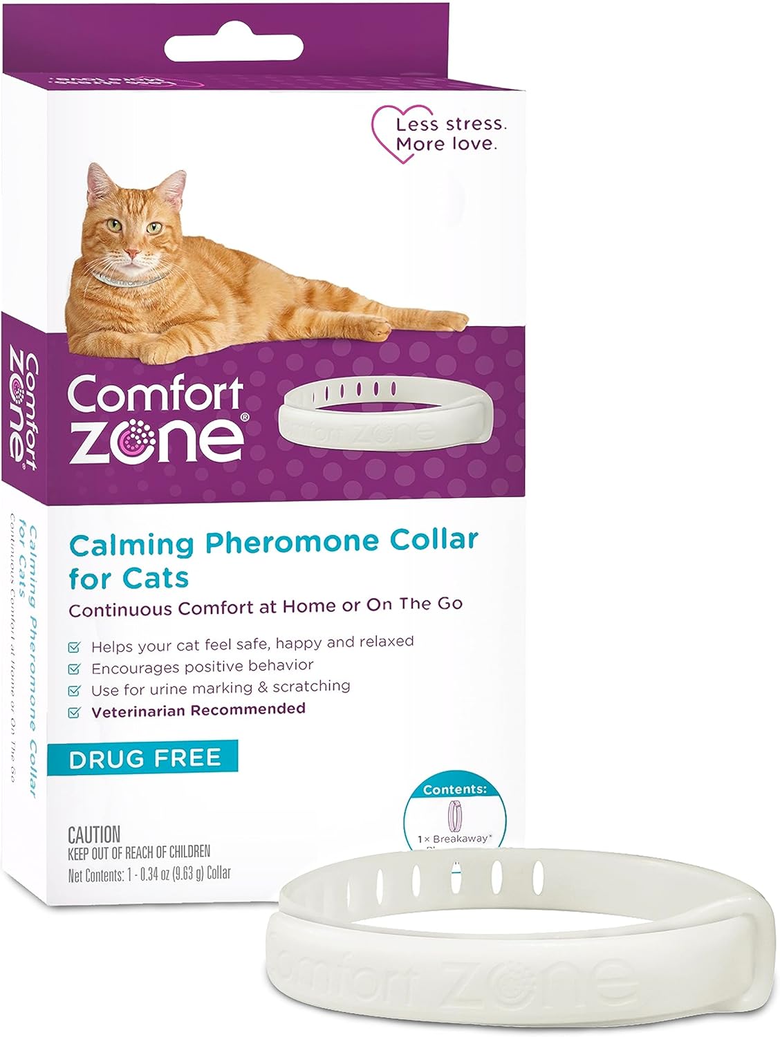 Collar calmante para gatos Comfort Zone color blanco