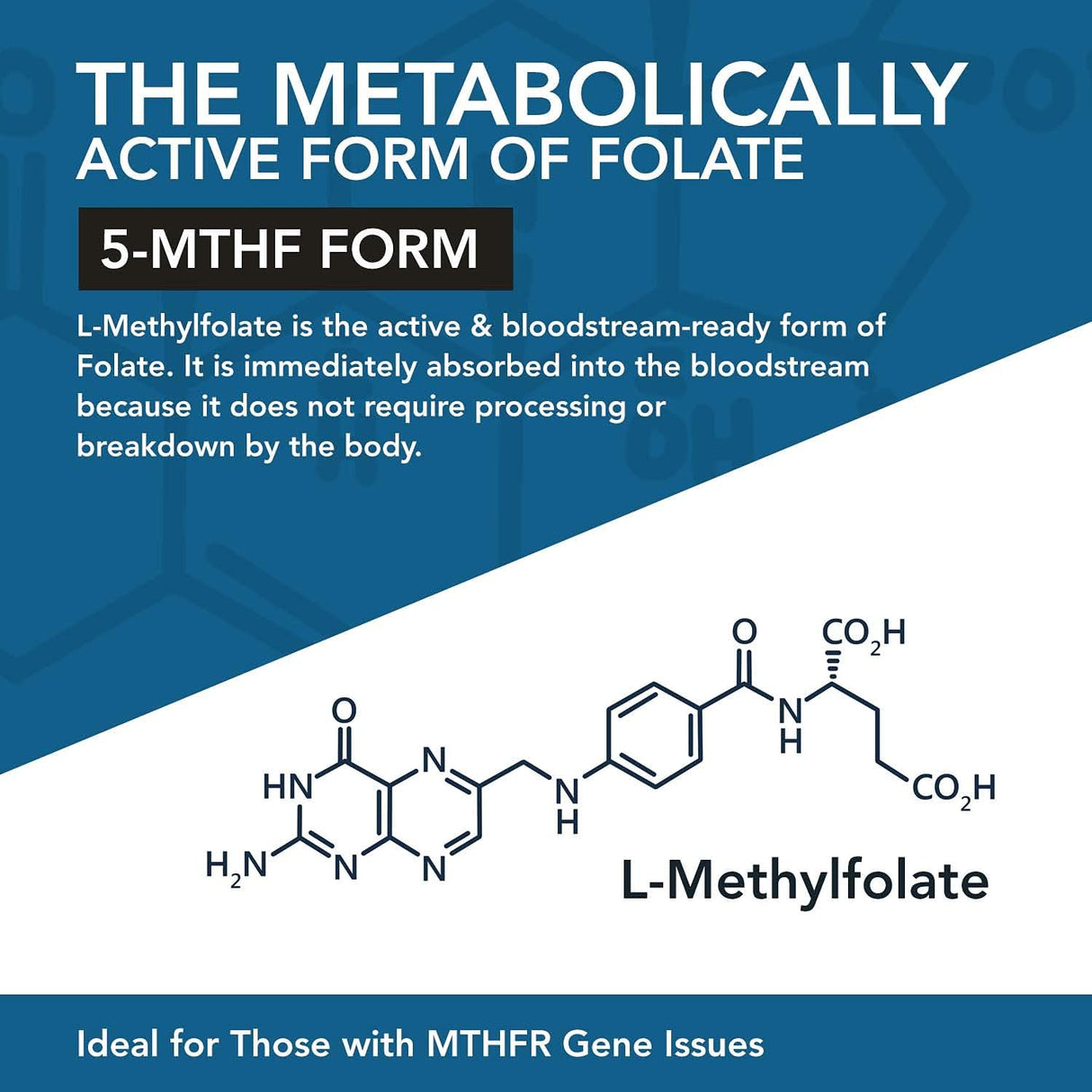 Suplemento L-metilfolato 15mg cofactor metil B12 60 caps