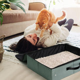 Caja de arena portátil con tapa plegable a prueba de fugas