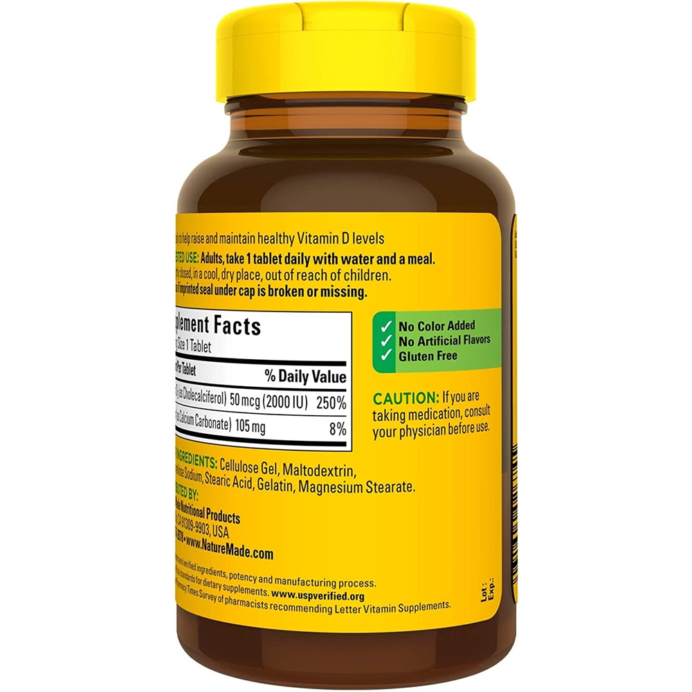 Suplementos  Vitamina D3 220 tabletas 2000 UI (50 mcg)