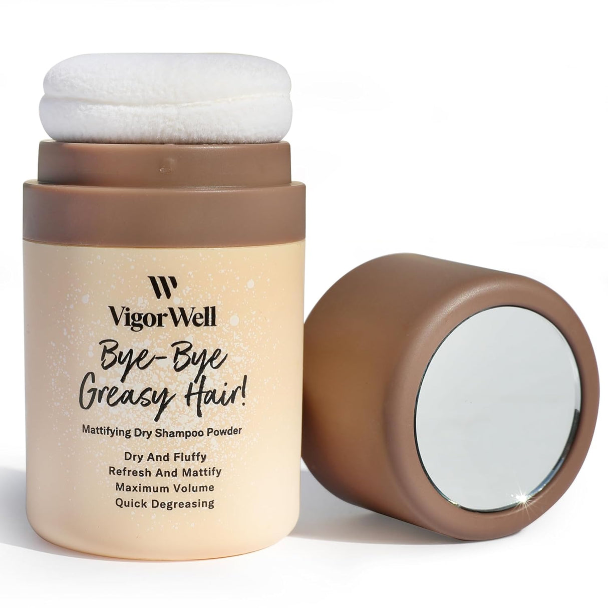 Shampoo seco en polvo para cabello oscuro VigorWell