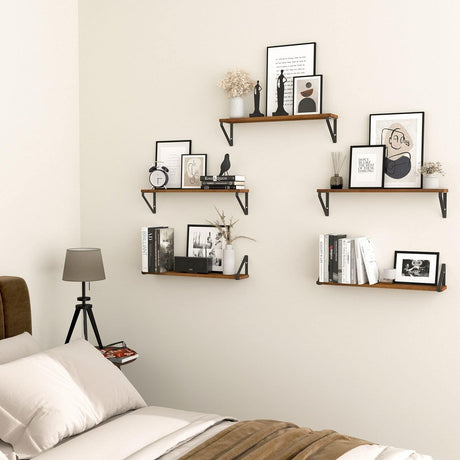 Estanterías Flotantes Wallniture Ponza, 24 Set de 5 Estantes