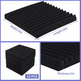 Paneles Acústicos 12 Pzs, Espuma Aislante, 1 X 12 X 12