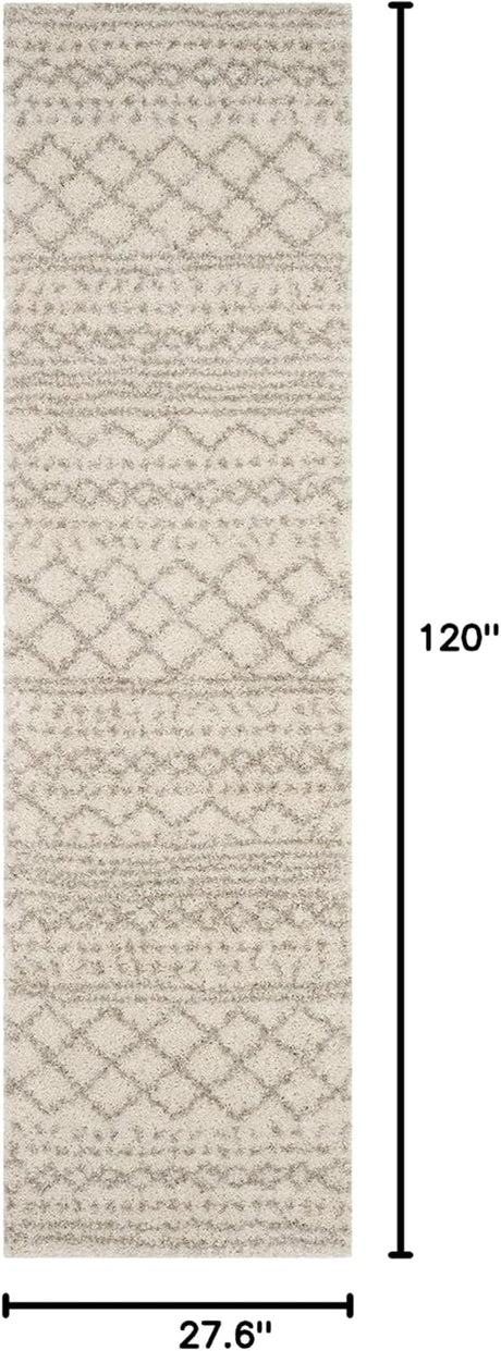 Alfombra Runner Shag Marroquí - Diseño No Desprende Pelusa (ASG741A)