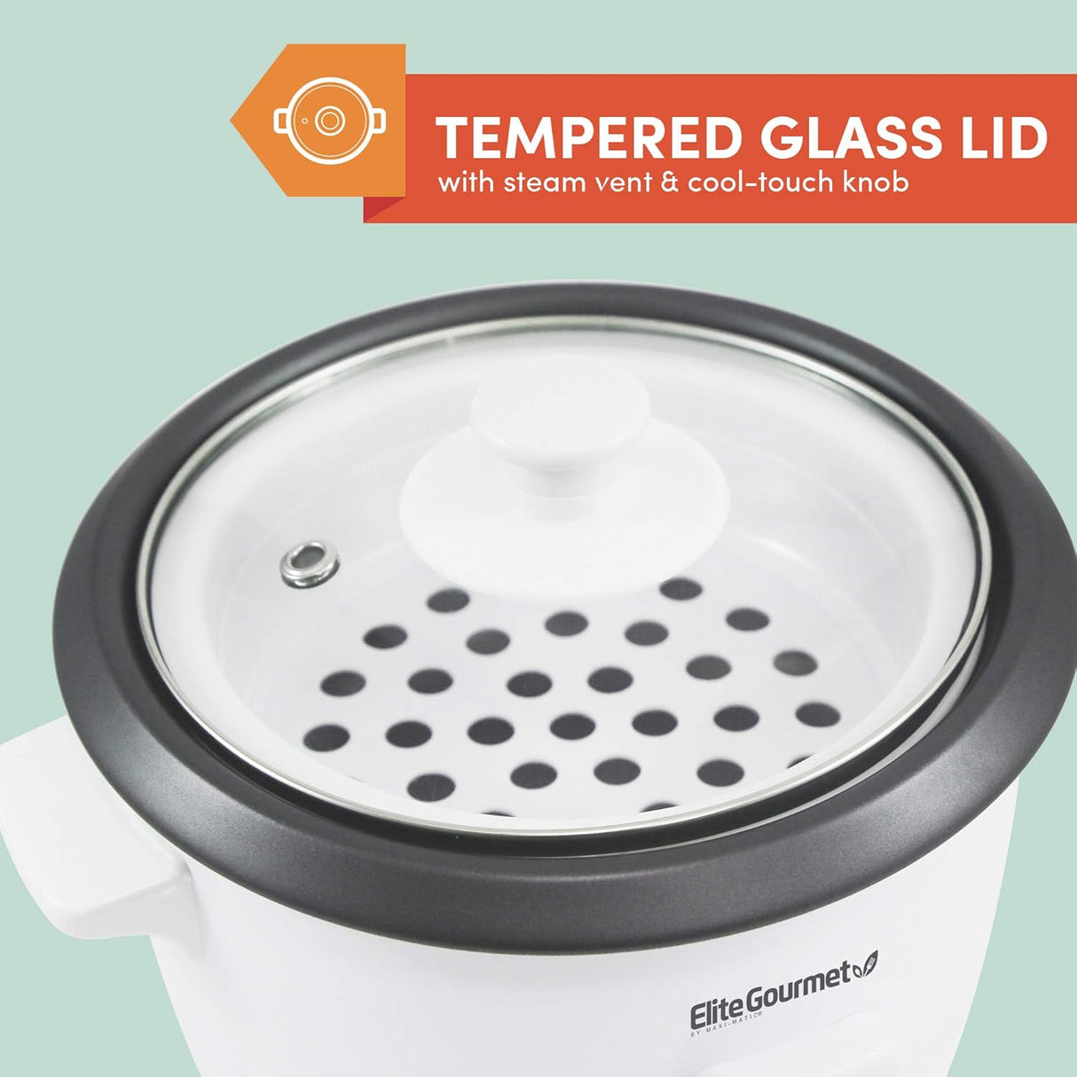 Olla Arrocera Elite Gourmet, 6 tazas, con olla antiadherente, ERC-006NST
