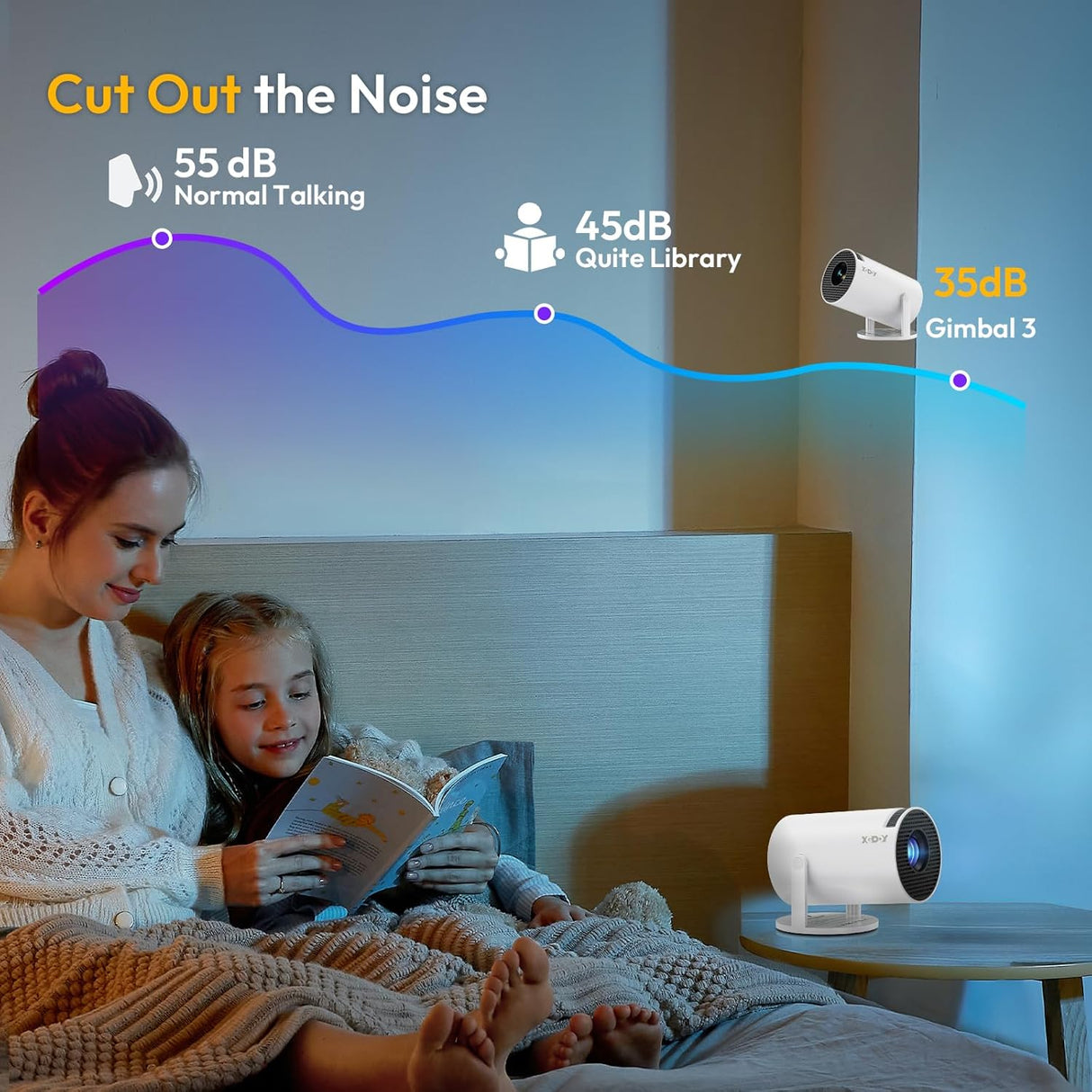 Proyector Mini Smart XGODY 4K, WiFi6, Bluetooth 5.0, Gimbal 3