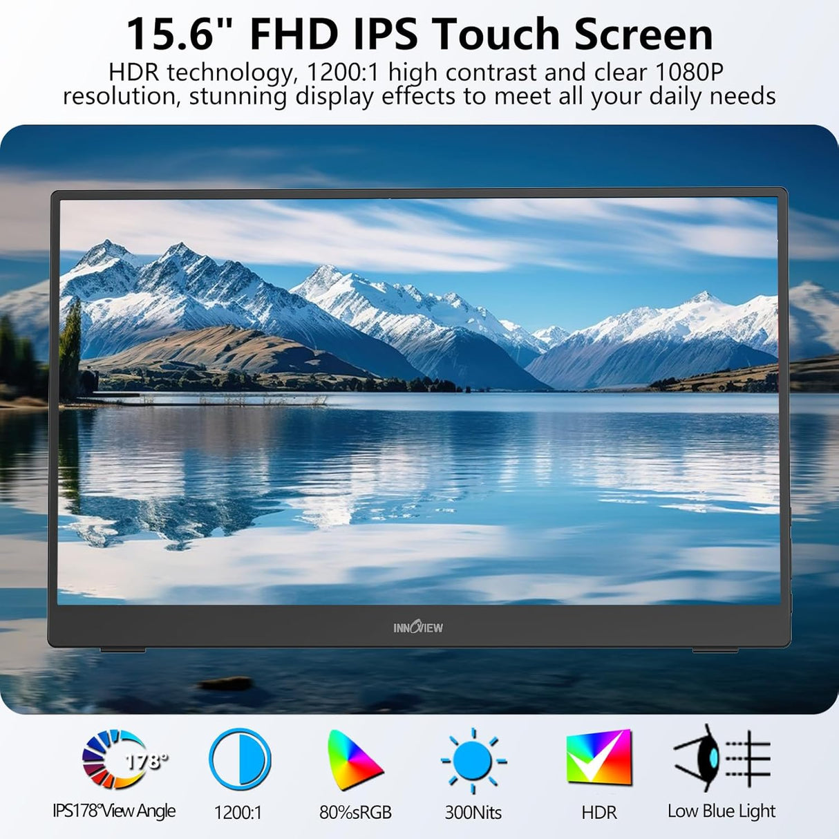 Monitor Portátil Táctil InnoView 15.6 1080P HDMI USB-C